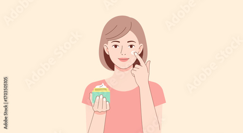 Woman Applying Face Cream