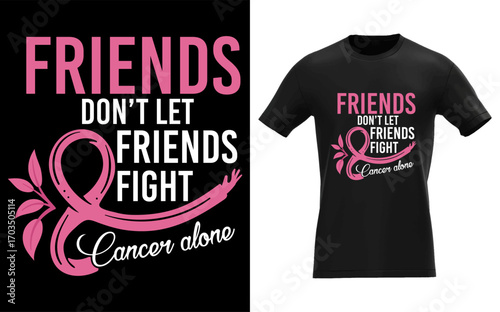 Womens friends support breast cancer awareness fight together design