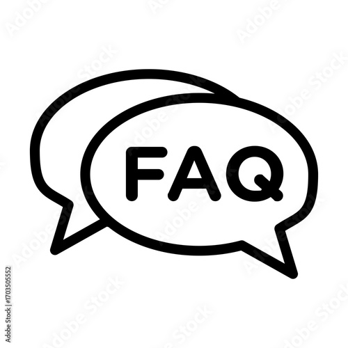 FAQ Icon in Speech Bubbles Isolated on White Background