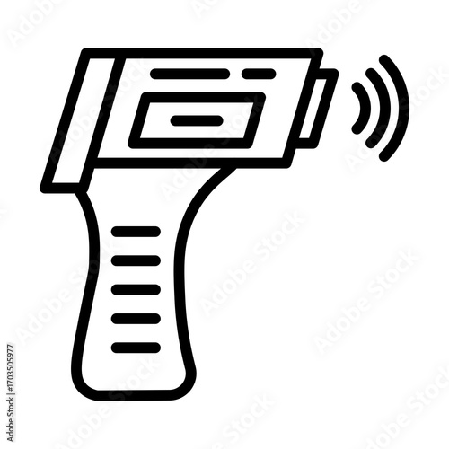 Infrared Thermometer Icon Isolated on White Background