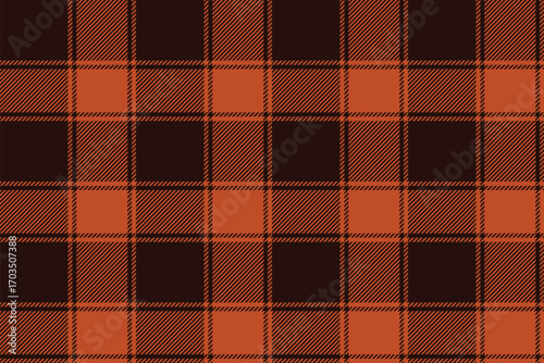 plaid background check fabric texture brown and orange colors gingham vector autumn seamless pattern cloth illustration