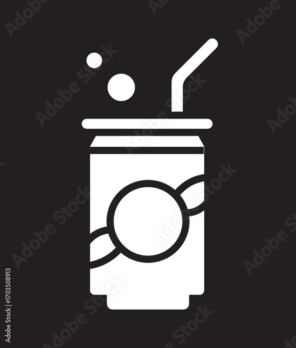 Water bottle icons. stroke line and black solid icons. Protein shake icon in black modern and lines. Soda icon set. soda can sign. for mobile concept and web design. vector illustration on white backg