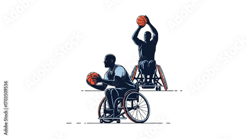 Basketball and Basketball Player Vector Silhouette Illustration Set AI EPS PNG