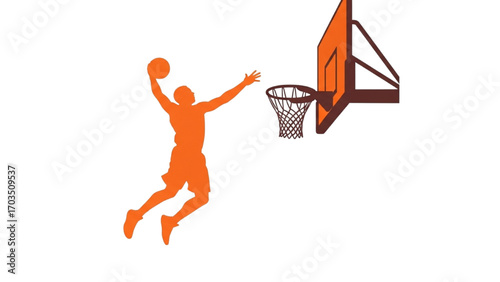 Basketball and Basketball Player Vector Silhouette Illustration Set AI EPS PNG