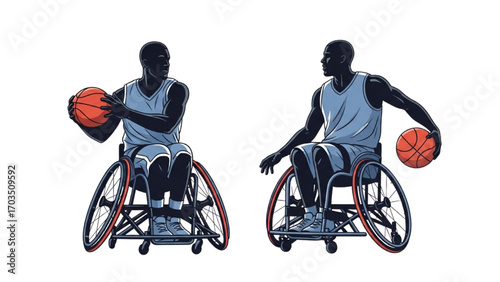 Basketball and Basketball Player Vector Silhouette Illustration Set AI EPS PNG