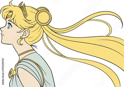 A figure of a Beautiful woman with flower