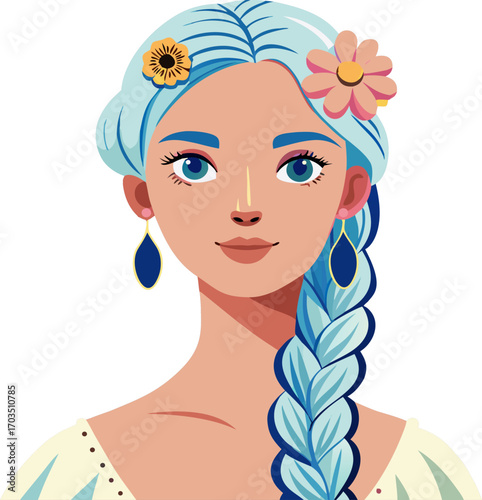 High resolution illustration figure of a cute woman