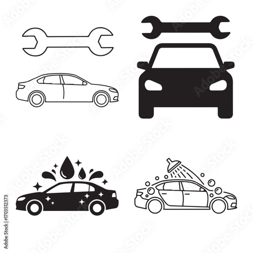Car Service Silhouette Icon