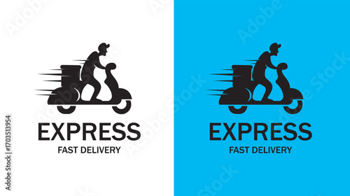 Delivery and Courier Motorbike Logo. Icon and Symbol Vector Template.