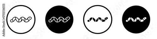 Worm icons pack in black and white versions for web.