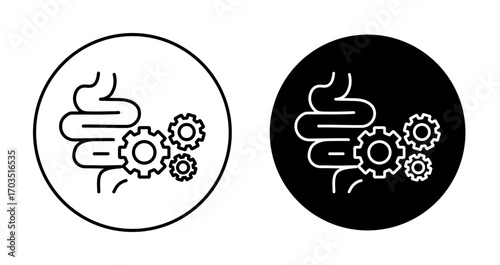 Work digestive system icons pack in black and white versions for web.