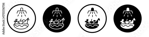 Wash fruits icons pack in black and white versions for web.