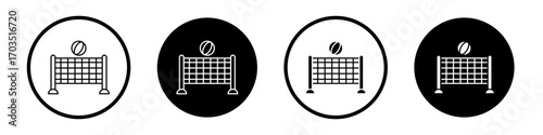 Volleyball net icons pack in black and white versions for web.