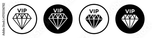 VIP icons pack in black and white versions for web.