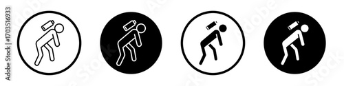 Tired person icons pack in black and white versions for web.