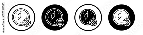 Time frame concept icons pack in black and white versions for web.