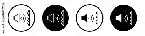 Soundproofing walls icons pack in black and white versions for web.