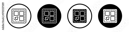 Select all icons pack in black and white versions for web.