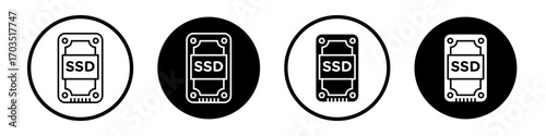 SSD icons pack in black and white versions for web.