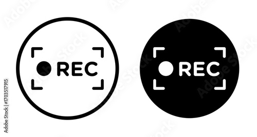 Recording icons pack in black and white versions for web.