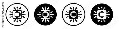 Processor icons pack in black and white versions for web.