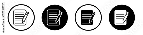 Notebook icons pack in black and white versions for web.