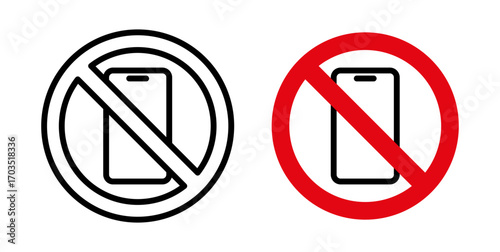 No phone icons pack in black and white versions for web.