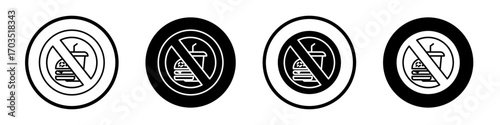 No eating icons pack in black and white versions for web.