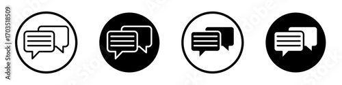 Messaging icons pack in black and white versions for web.