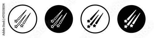 Meteor shower icons pack in black and white versions for web.