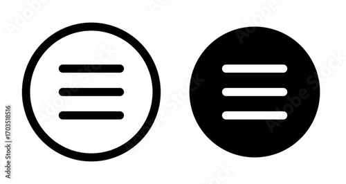 Menu icons pack in black and white versions for web.