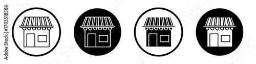 Marketplace icons pack in black and white versions for web.