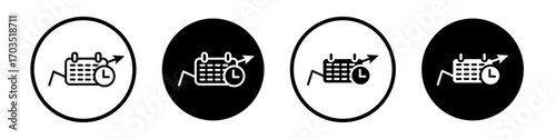 Long term planning icons pack in black and white versions for web.