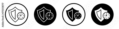 Long term protection icons pack in black and white versions for web.