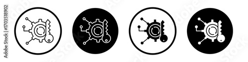 Key factor icons pack in black and white versions for web.