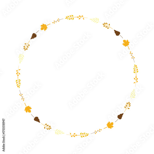 Vector decorative frame made from autumn leaves.