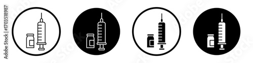 Insulin icons pack in black and white versions for web.