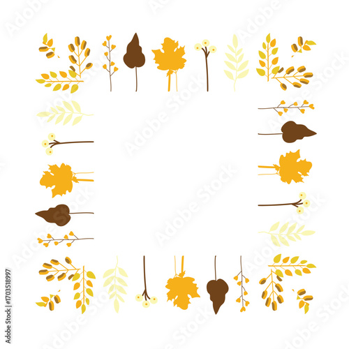 Vector frame design with autumn foliage.