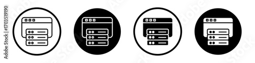 Hosting icons pack in black and white versions for web.