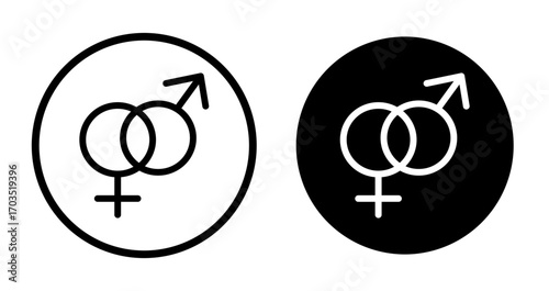 Gender icons pack in black and white versions for web.