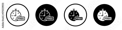 Free time icons pack in black and white versions for web.