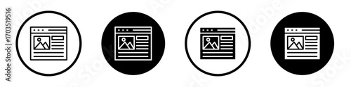 Front end development icons pack in black and white versions for web.