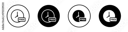 Free time icons pack in black and white versions for web.