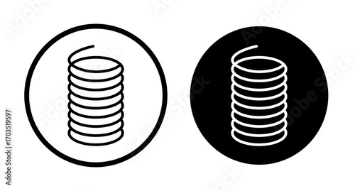 Flexible spring icons pack in black and white versions for web.