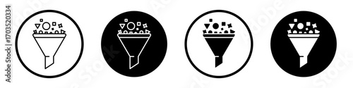 Content curation icons pack in black and white versions for web.
