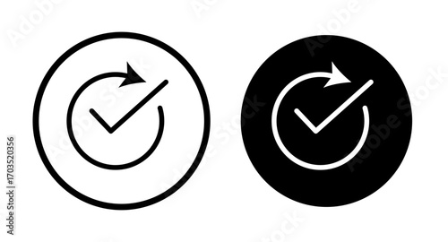 Continuous changes icons pack in black and white versions for web.
