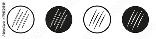 Claws scratches icons pack in black and white versions for web.