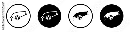 Cannon icons pack in black and white versions for web.
