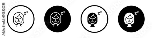 Cant fall asleep icons pack in black and white versions for web.