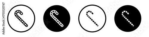 Candy Cane icons pack in black and white versions for web.